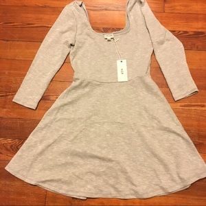 Hiatus 3/4 sleeve Solid Skater Dress!